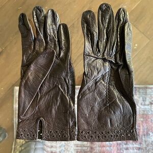 VIntage Dark Brown Butter Soft Leather Gloves Size 8